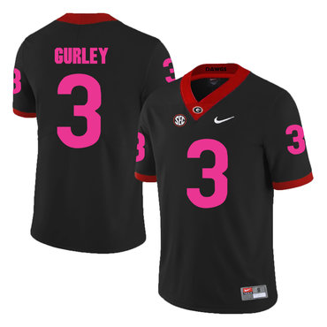 Georgia Bulldogs 3 Todd Gurley Black Breast Cancer Awareness College Football Jersey