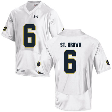 Notre Dame Fighting Irish 6 Equanimeous St. Brown White College Football Jersey