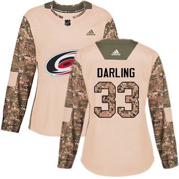 Adidas Carolina Hurricanes #33 Scott Darling Camo Authentic 2017 Veterans Day Women's Stitched NHL Jersey