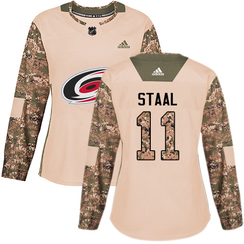 Adidas Carolina Hurricanes #11 Jordan Staal Camo Authentic 2017 Veterans Day Women's Stitched NHL Jersey