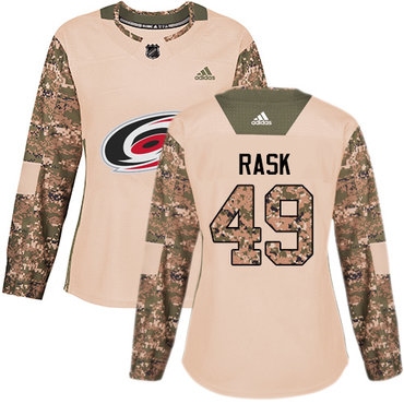 Adidas Carolina Hurricanes #49 Victor Rask Camo Authentic 2017 Veterans Day Women's Stitched NHL Jersey