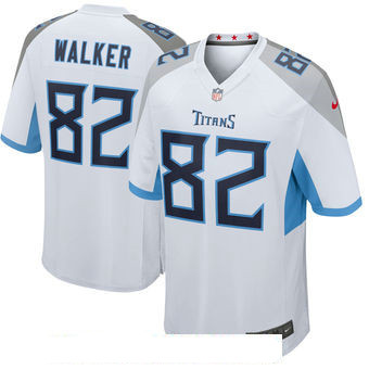 Men's Tennessee Titans #82 Delanie Walker Nike White New 2018 Game Jersey