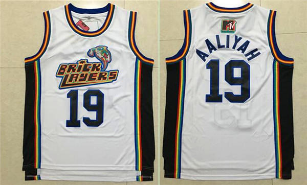 Bricklayers 19 Aaliyah White Movie Stitched Jersey