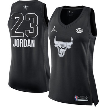 Nike Chicago Bulls #23 Michael Jordan Black Women's NBA Jordan Swingman 2018 All-Star Game Jersey