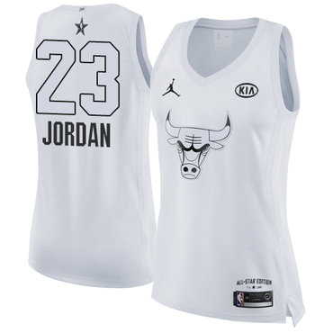 Nike Chicago Bulls #23 Michael Jordan White Women's NBA Jordan Swingman 2018 All-Star Game Jersey