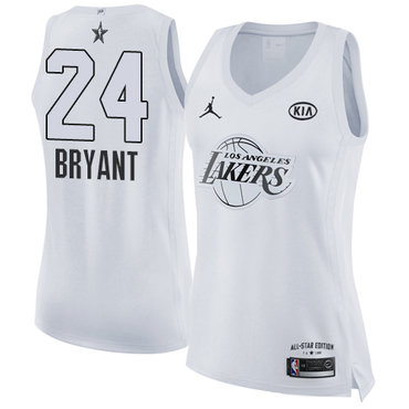 Nike Los Angeles Lakers #24 Kobe Bryant White Women's NBA Jordan Swingman 2018 All-Star Game Jersey