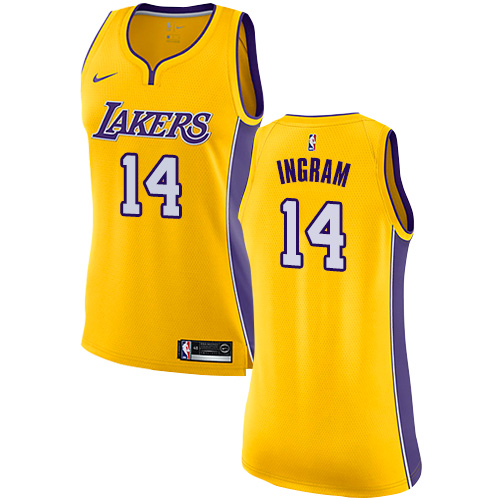 Nike Los Angeles Lakers #14 Brandon Ingram Gold Women's NBA Swingman Icon Edition Jersey