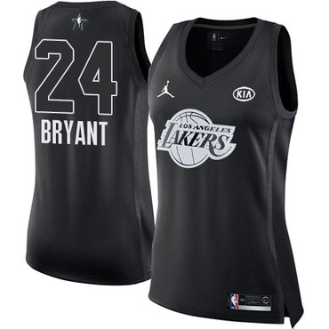 Nike Los Angeles Lakers #24 Kobe Bryant Black Women's NBA Jordan Swingman 2018 All-Star Game Jersey