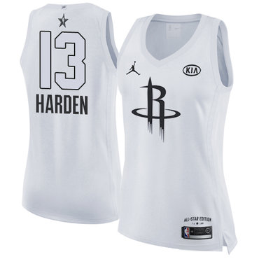Nike Houston Rockets #13 James Harden White Women's NBA Jordan Swingman 2018 All-Star Game Jersey