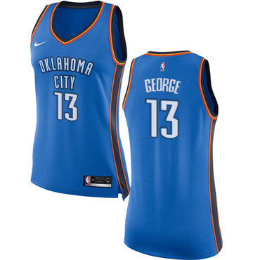 Nike Oklahoma City Thunder #13 Paul George Blue Women's NBA Swingman Icon Edition Jersey