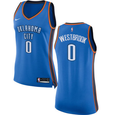 Nike Oklahoma City Thunder #0 Russell Westbrook Blue Women's NBA Swingman Icon Edition Jersey