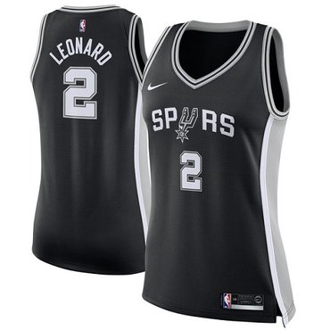 Nike San Antonio Spurs #2 Kawhi Leonard Black Women's NBA Swingman Icon Edition Jersey