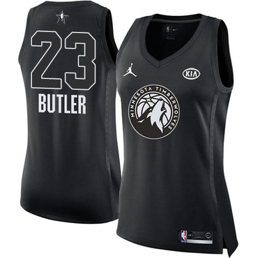 Nike Minnesota Timberwolves #23 Jimmy Butler Black Women's NBA Jordan Swingman 2018 All-Star Game Jersey