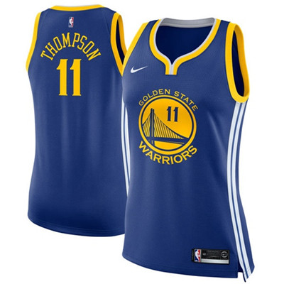 Nike Golden State Warriors #11 Klay Thompson Blue Women's NBA Swingman Icon Edition Jersey