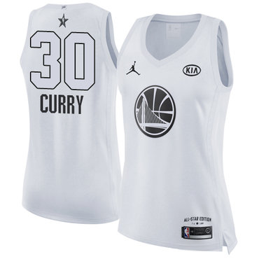 Nike Golden State Warriors #30 Stephen Curry White Women's NBA Jordan Swingman 2018 All-Star Game Jersey