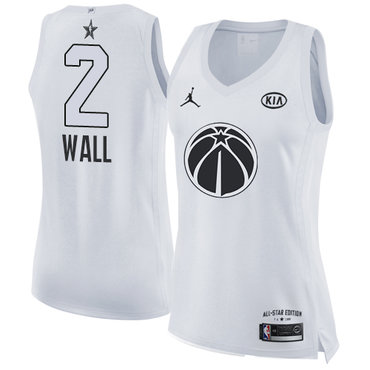 Nike Washington Wizards #2 John Wall White Women's NBA Jordan Swingman 2018 All-Star Game Jersey