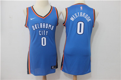 Nike Oklahoma City Thunder #0 Russell Westbrook Blue Women Swingman Jersey