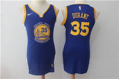 Nike Golden State Warriors #35 Kevin Durant Blue Women Swingman Jersey