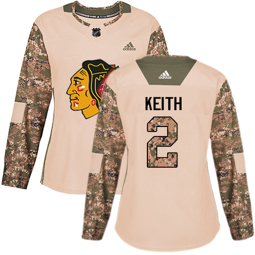 Adidas Chicago Blackhawks #2 Duncan Keith Camo Authentic 2017 Veterans Day Women's Stitched NHL Jersey