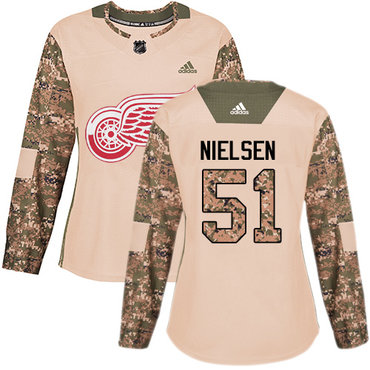 Adidas Detroit Red Wings #51 Frans Nielsen Camo Authentic 2017 Veterans Day Women's Stitched NHL Jersey