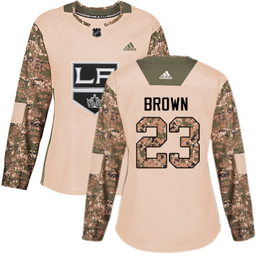 Adidas Los Angeles Kings #23 Dustin Brown Camo Authentic 2017 Veterans Day Women's Stitched NHL Jersey