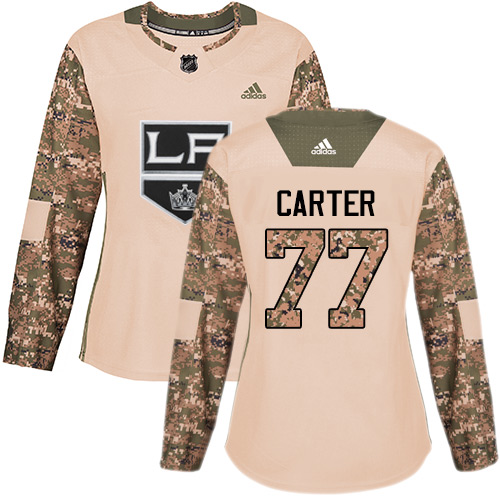 Adidas Los Angeles Kings #77 Jeff Carter Camo Authentic 2017 Veterans Day Women's Stitched NHL Jersey