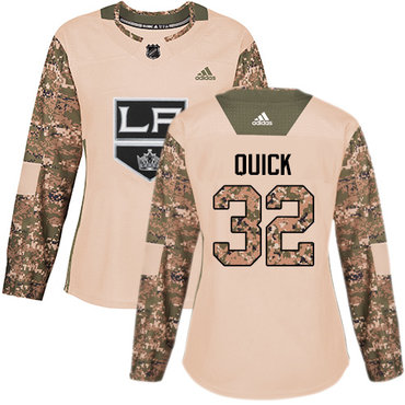 Adidas Los Angeles Kings #32 Jonathan Quick Camo Authentic 2017 Veterans Day Women's Stitched NHL Jersey