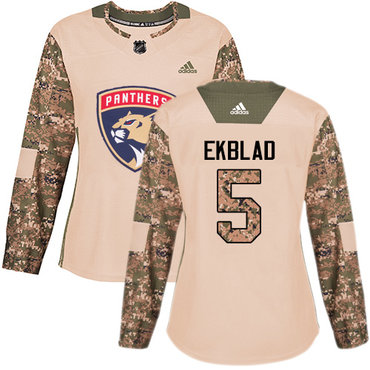 Adidas Florida Panthers #5 Aaron Ekblad Camo Authentic 2017 Veterans Day Women's Stitched NHL Jersey