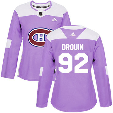 Adidas Montreal Canadiens #92 Jonathan Drouin Purple Authentic Fights Cancer Women's Stitched NHL Jersey