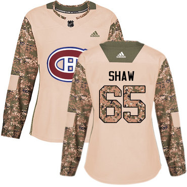 Adidas Montreal Canadiens #65 Andrew Shaw Camo Authentic 2017 Veterans Day Women's Stitched NHL Jersey