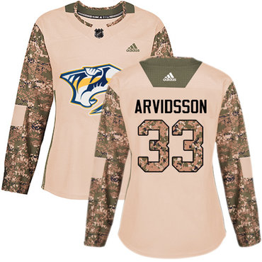 Adidas Nashville Predators #33 Viktor Arvidsson Camo Authentic 2017 Veterans Day Women's Stitched NHL Jersey