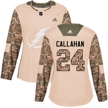 Adidas Tampa Bay Lightning #24 Ryan Callahan Camo Authentic 2017 Veterans Day Women's Stitched NHL Jersey