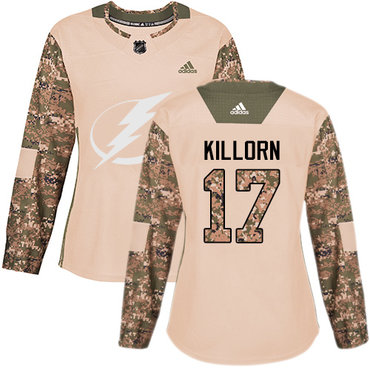 Adidas Tampa Bay Lightning #17 Alex Killorn Camo Authentic 2017 Veterans Day Women's Stitched NHL Jersey