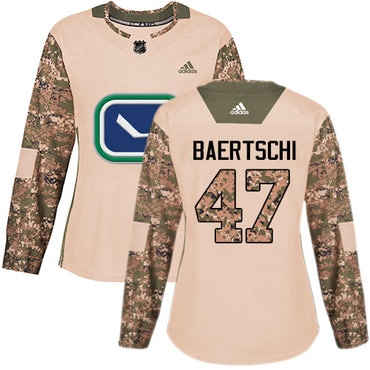 Adidas Vancouver Canucks #47 Sven Baertschi Camo Authentic 2017 Veterans Day Women's Stitched NHL Jersey