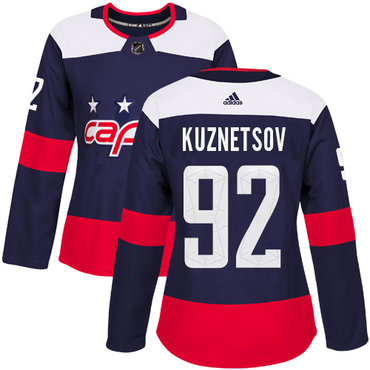 Adidas Washington Capitals #92 Evgeny Kuznetsov Navy Authentic 2018 Stadium Series Women's Stitched NHL Jersey