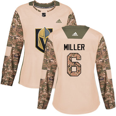 Adidas Vegas Golden Knights #6 Colin Miller Camo Authentic 2017 Veterans Day Women's Stitched NHL Jersey