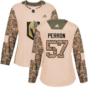Adidas Vegas Golden Knights #57 David Perron Camo Authentic 2017 Veterans Day Women's Stitched NHL Jersey