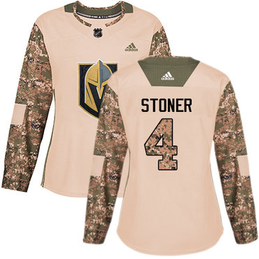Adidas Vegas Golden Knights #4 Clayton Stoner Camo Authentic 2017 Veterans Day Women's Stitched NHL Jersey
