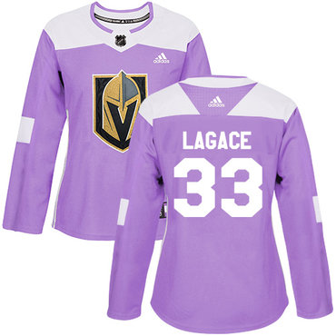 Adidas Vegas Golden Knights #33 Maxime Lagace Purple Authentic Fights Cancer Women's Stitched NHL Jersey