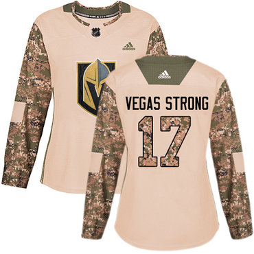 Adidas Vegas Golden Knights #17 Vegas Strong Camo Authentic 2017 Veterans Day Women's Stitched NHL Jersey