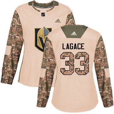 Adidas Vegas Golden Knights #33 Maxime Lagace Camo Authentic 2017 Veterans Day Women's Stitched NHL Jersey