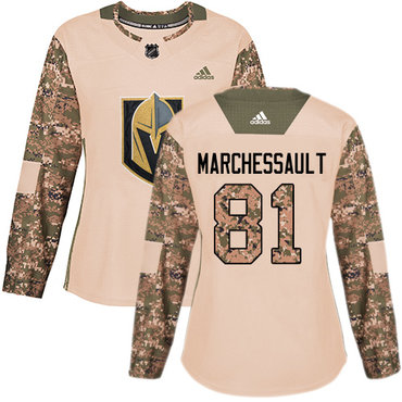 Adidas Vegas Golden Knights #81 Jonathan Marchessault Camo Authentic 2017 Veterans Day Women's Stitched NHL Jersey