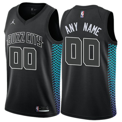 Men's Customized Nike Jordan Charlotte Hornets City Edition Authentic Men's Black NBA Jersey