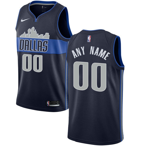 Men's Nike Dallas Mavericks Customized Authentic Navy Blue NBA Statement Edition Jersey
