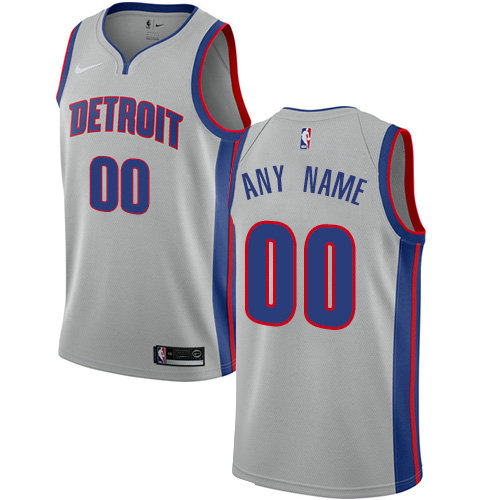 Men's Nike Detroit Pistons Customized Authentic Silver NBA Statement Edition Jersey