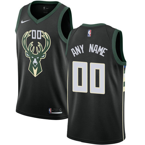 Men's Nike Milwaukee Bucks Customized Swingman Black Alternate NBA Statement Edition Jersey