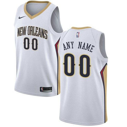 Men's Nike New Orleans Pelicans Customized Swingman White Home NBA Association Edition Jersey