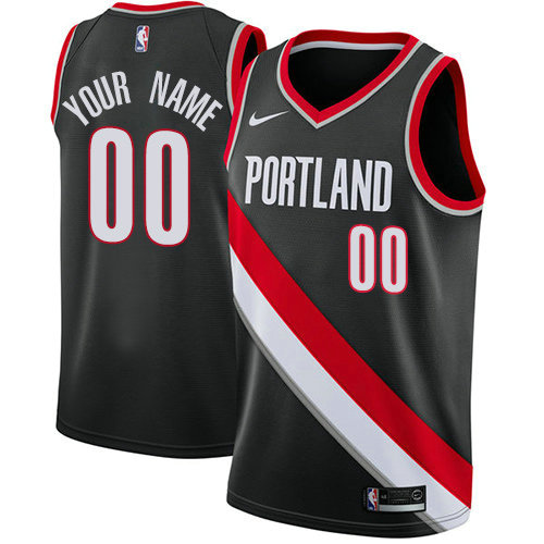 Men's Nike Portland Trail Blazers Customized Swingman Black Road NBA Icon Edition Jersey