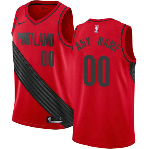 Men's Nike Portland Trail Blazers Customized Swingman Red Alternate NBA Statement Edition Jersey