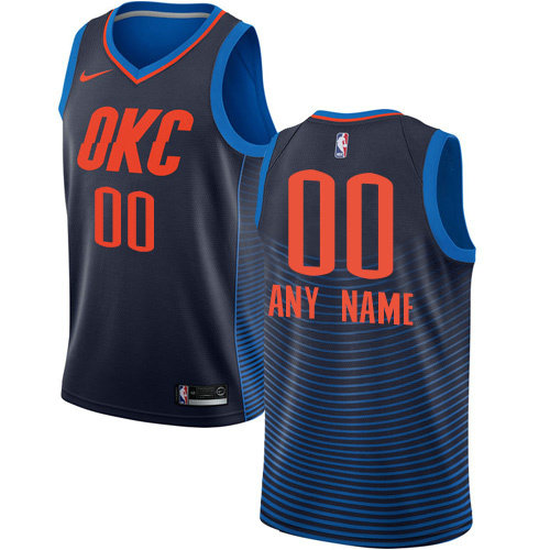 Men's Nike Oklahoma City Thunder Navy Authentic Stitched NBA Custom Jersey